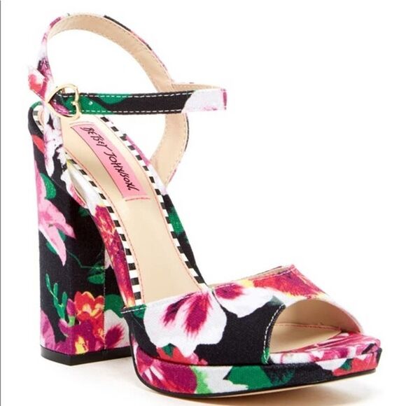 BETSEY JOHNSON Isla Floral Platform Heels - Picture 1 of 8